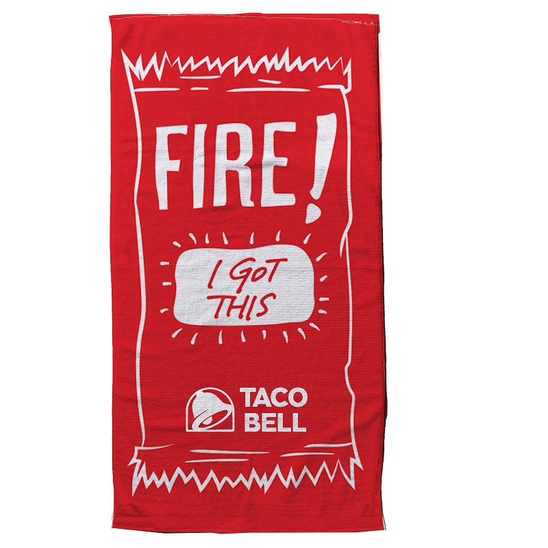 Fire Sauce Packet Beach Towel